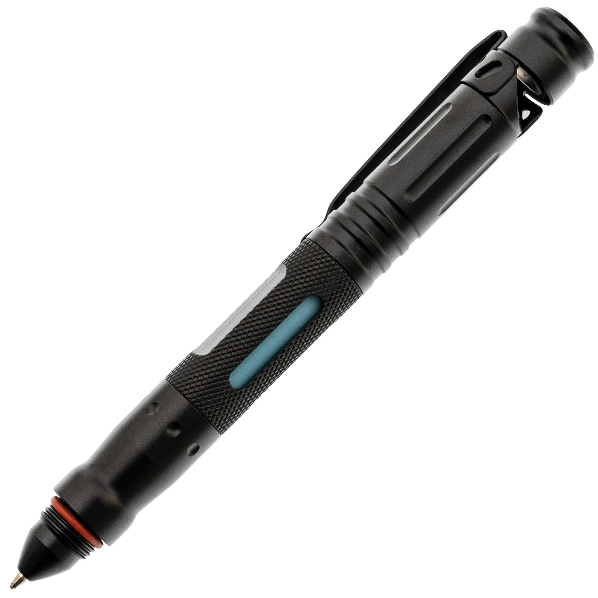 Тактическая ручка для выживания с фонариком 11 в 1, синяя фритюрница доляна d 18 см съёмная ручка