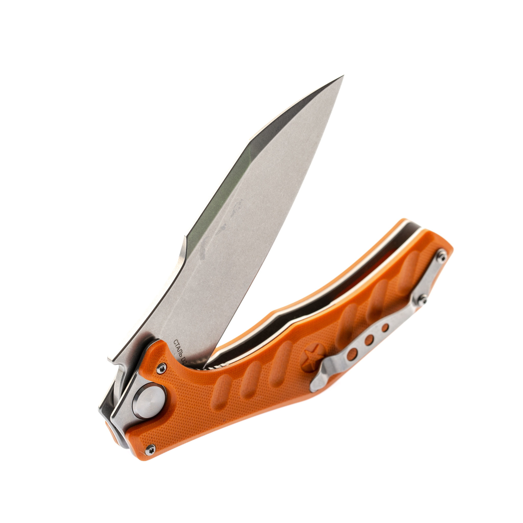 Нож Мангуст-2, сталь D2, рукоять G10 оранжевый - фото 6