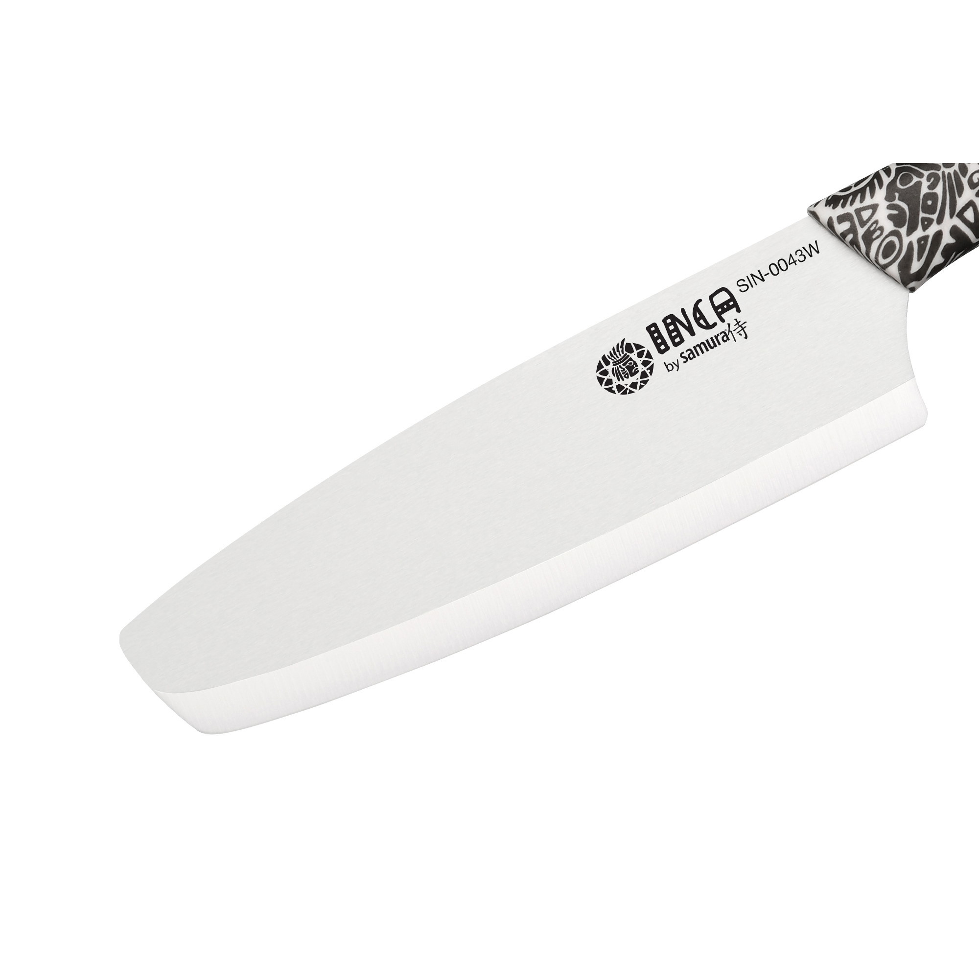 Нож кухонный накири Samura Inca 165 мм, белая циркониевая керамика, рукоять пластик - фото 2