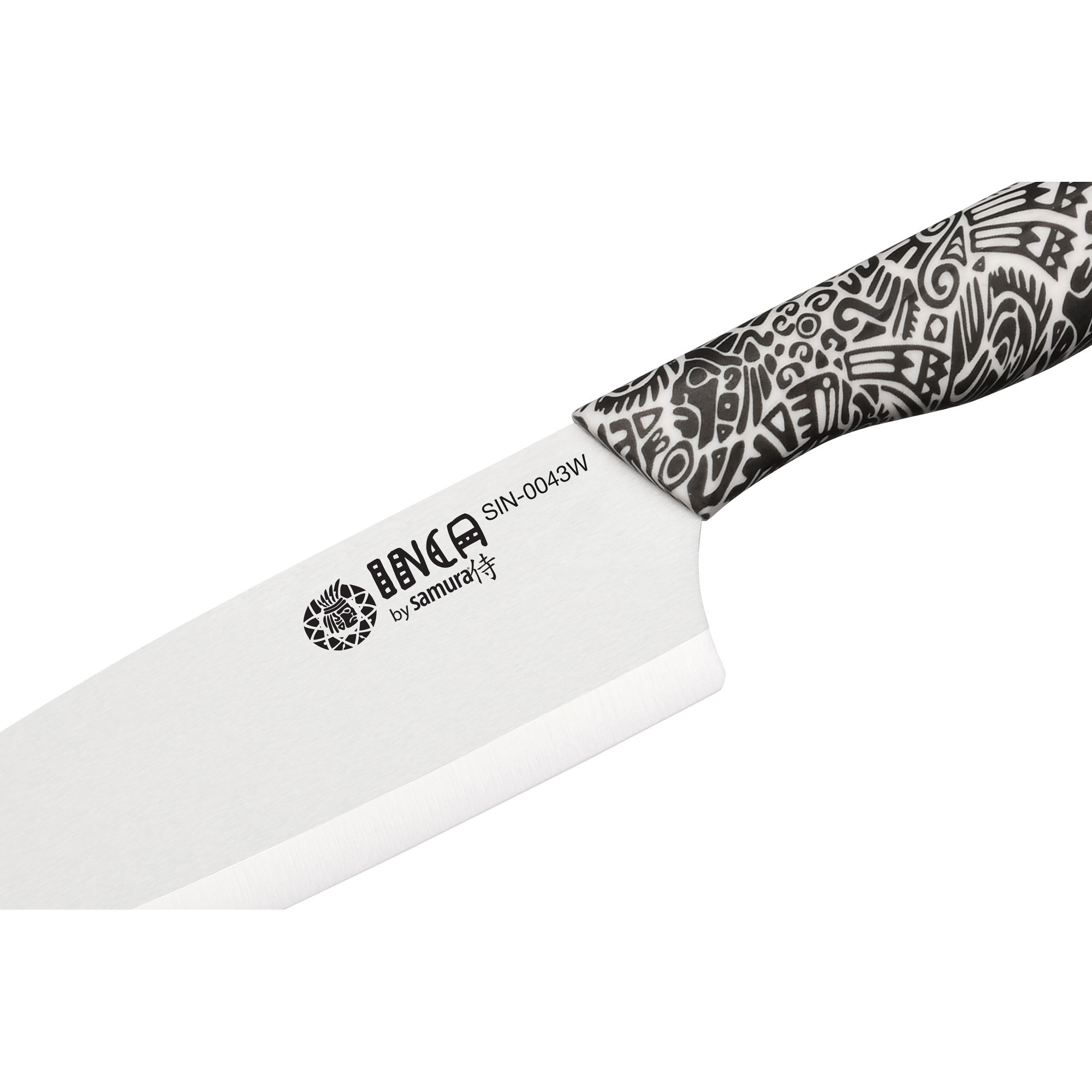 Нож кухонный накири Samura Inca 165 мм, белая циркониевая керамика, рукоять пластик - фото 3