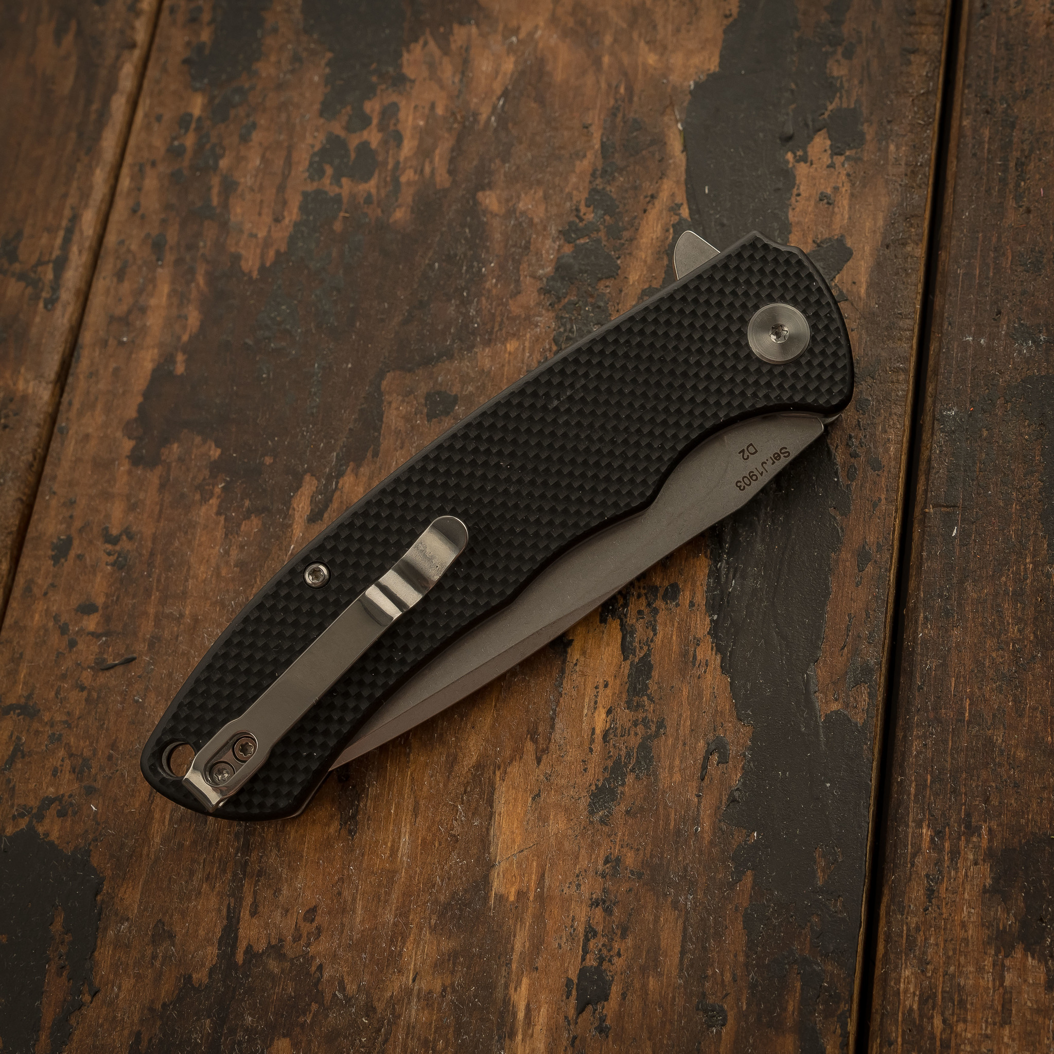 Складной нож CJRB Taiga, сталь D2, Black G10 - фото 9