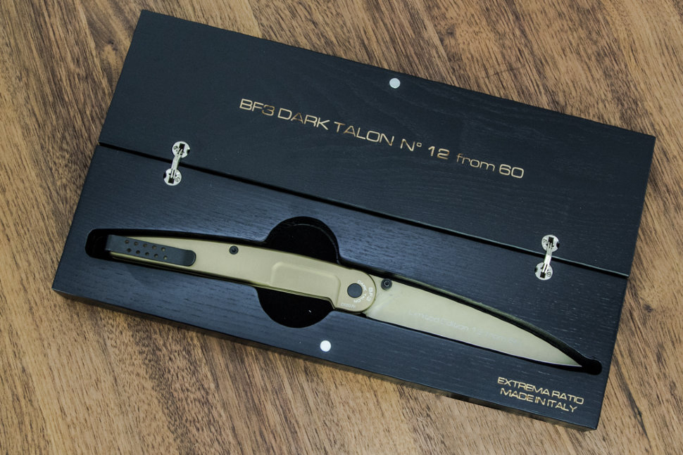 Складной нож Extrema Ratio BF3 Dark Talon Gold Limited, сталь Bhler N690, рукоять алюминий - фото 3