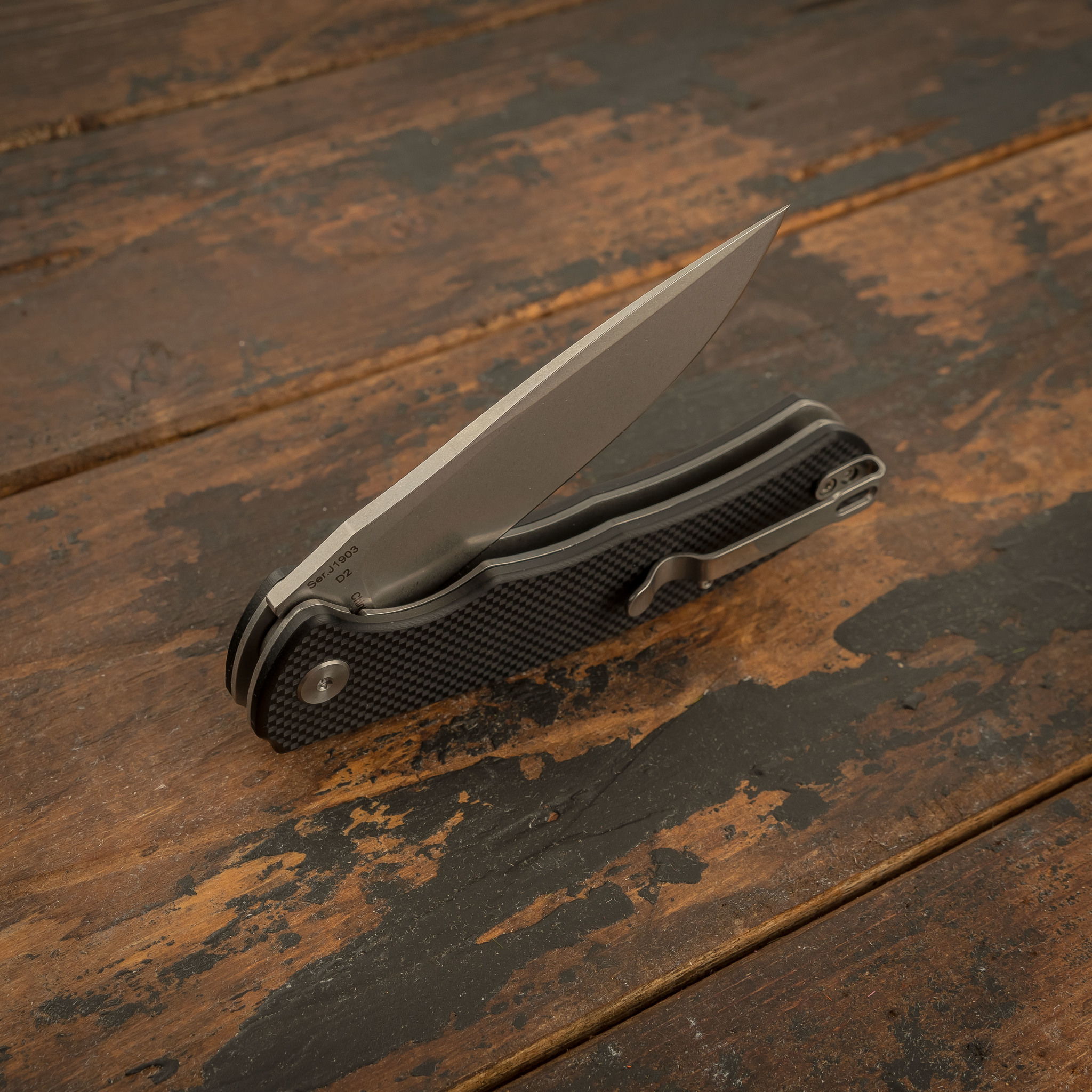 фото Складной нож cjrb taiga, сталь d2, black g10 cjrb cutlery