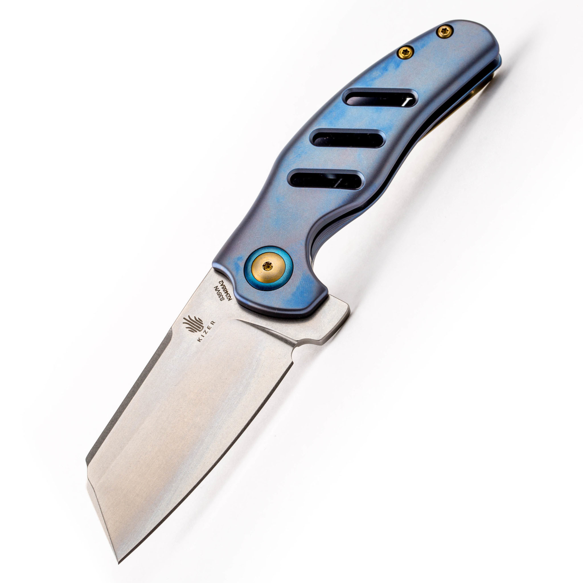 Складной нож Kizer C01C Mini, сталь CPM-S35VN, синий титан - фото 1
