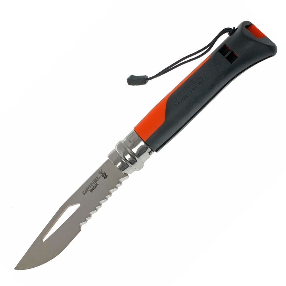 Нож складной Opinel №8 VRI OUTDOOR Orange, сталь Sandvik 12C27, рукоять термопластик, оранжевый, 001577