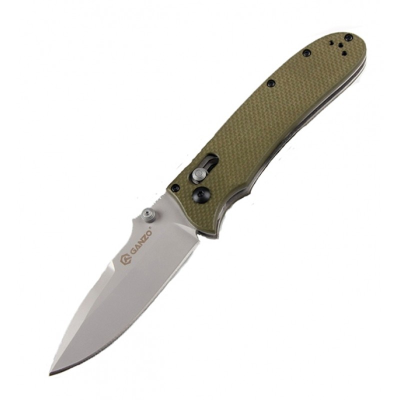 Нож Ganzo G704-GR, сталь 440С, рукоять G10, зеленый