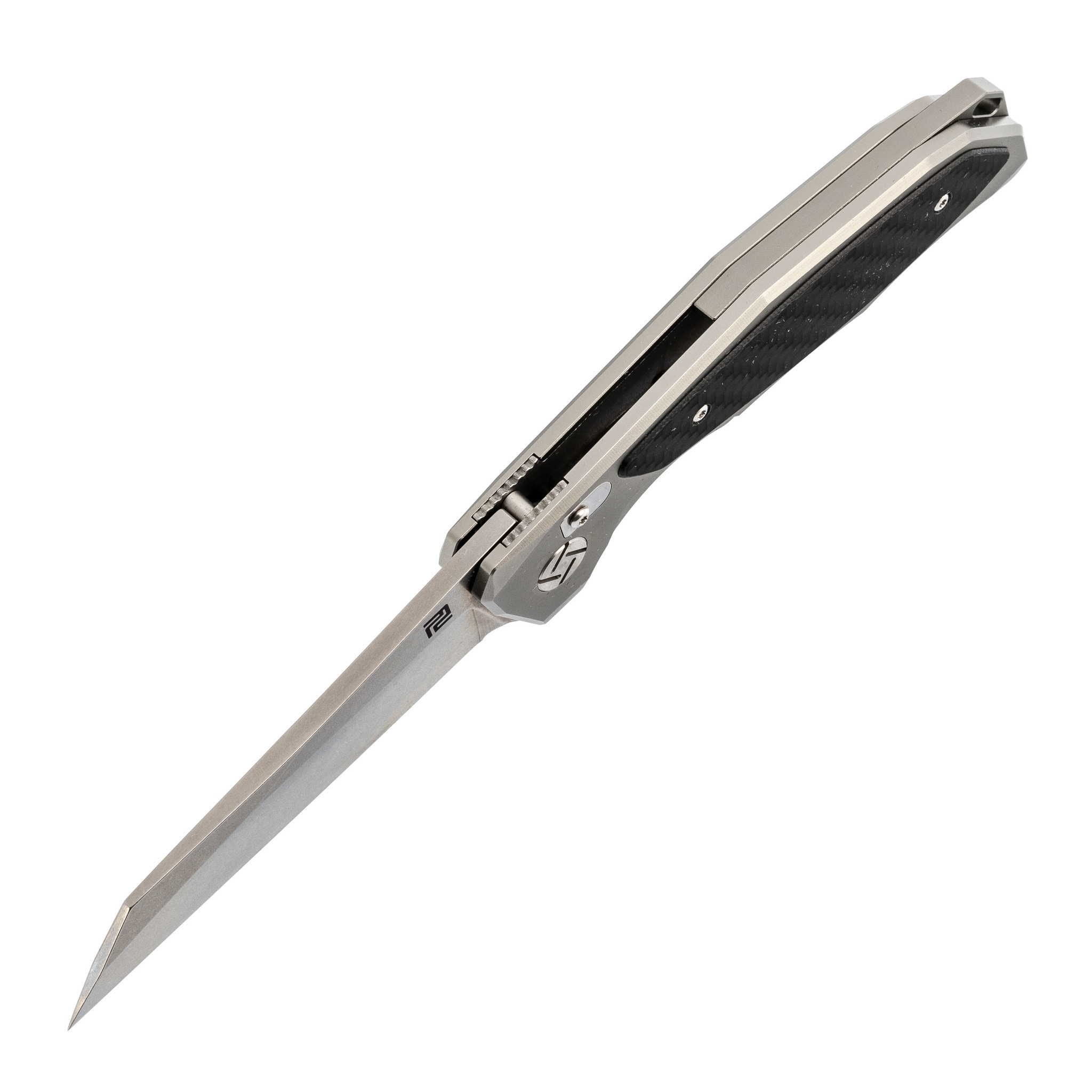 Складной нож Artisan Megahawk, сталь D2, алюминий, карбон - фото 2