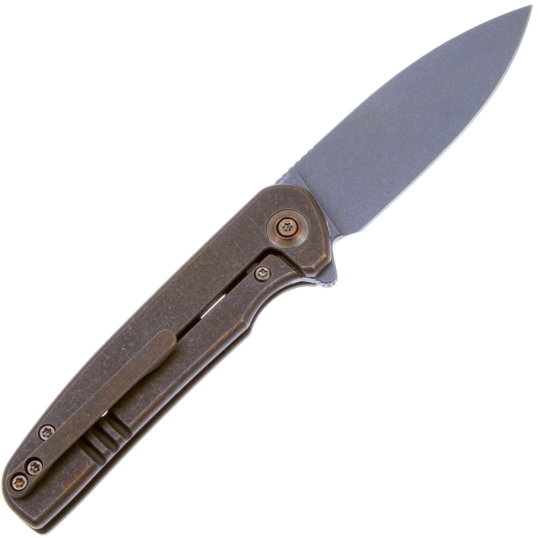 Складной нож We Knife Shakan, сталь CPM-20CV, рукоять титан бронзовый - фото 2