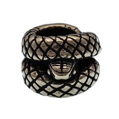 Фото Бусина для темляка Змея, мельхиор