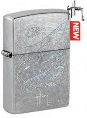 Фото Зажигалка ZIPPO Guy Harvey с покрытием Street Chrome, латунь/сталь, серебристая
