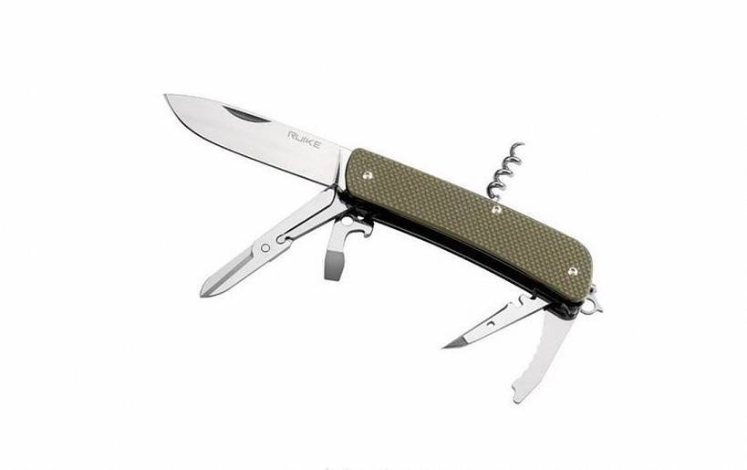 Нож Ruike L42-N, сталь Sandvik 12C27, рукоять G10, коричневый - фото 1