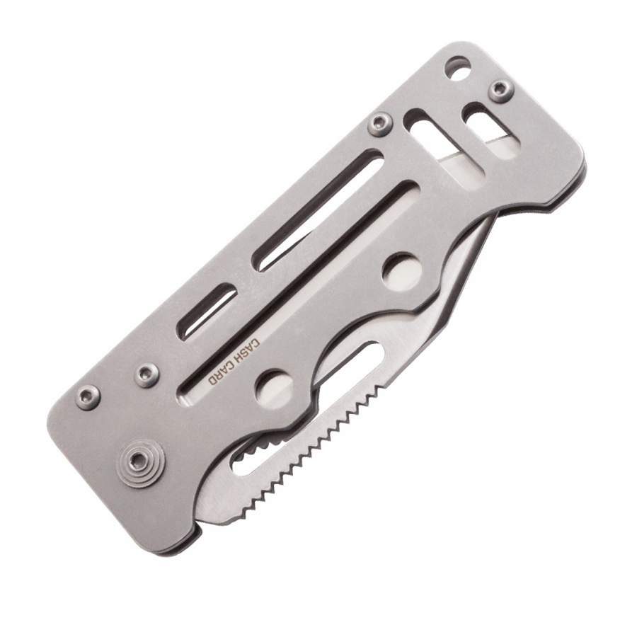 Складной нож Cash Card Money Clip - SOG EZ1, сталь 8Cr13MoV, рукоять нержавеющая сталь, серебристый - фото 2