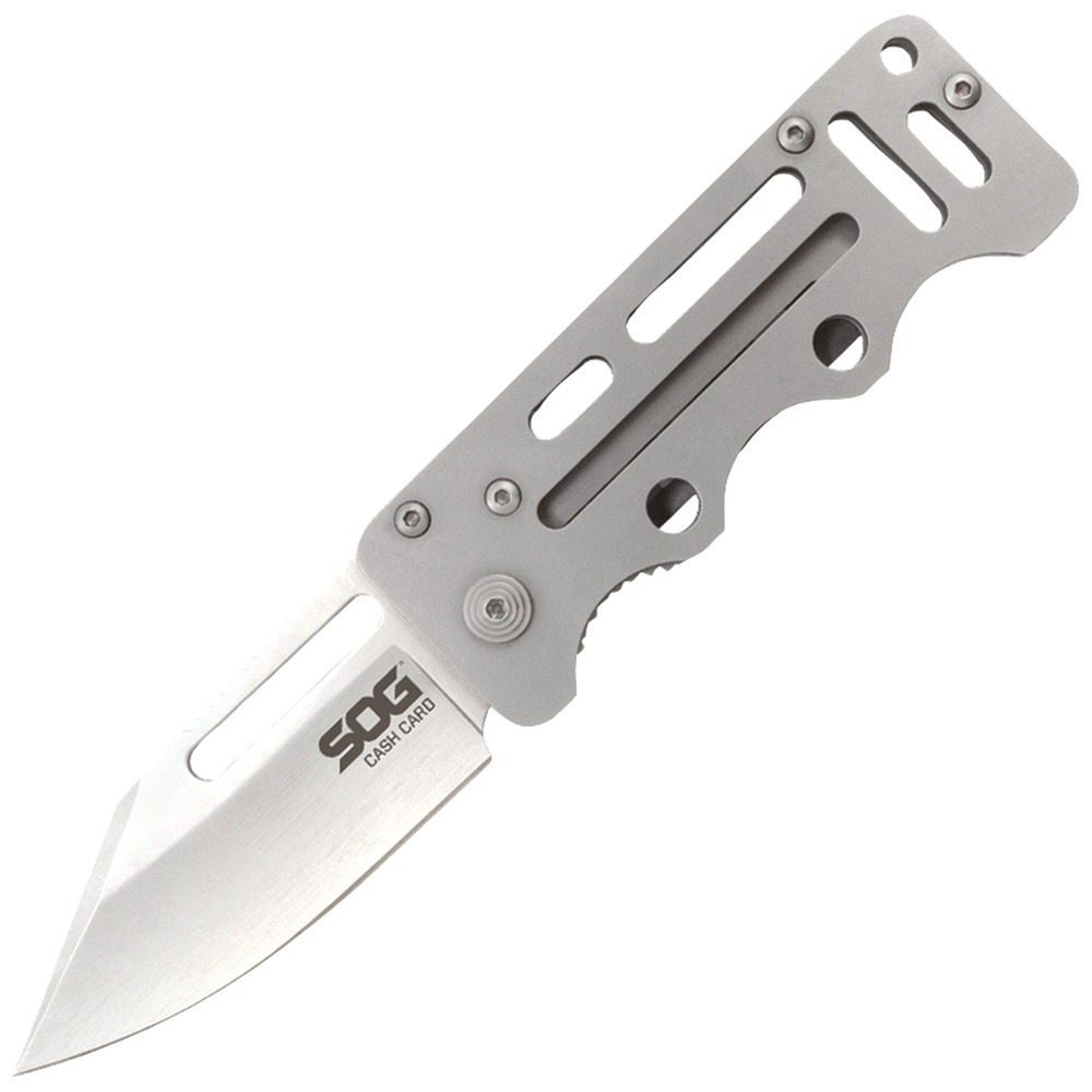 Складной нож Cash Card Money Clip - SOG EZ1, сталь 8Cr13MoV, рукоять нержавеющая сталь, серебристый - фото 3