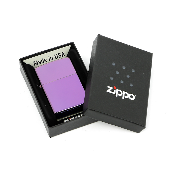 фото Зажигалка zippo abyss classic, латунь с покрытием, фиолетовый, глянцевая, 36х12x56 мм