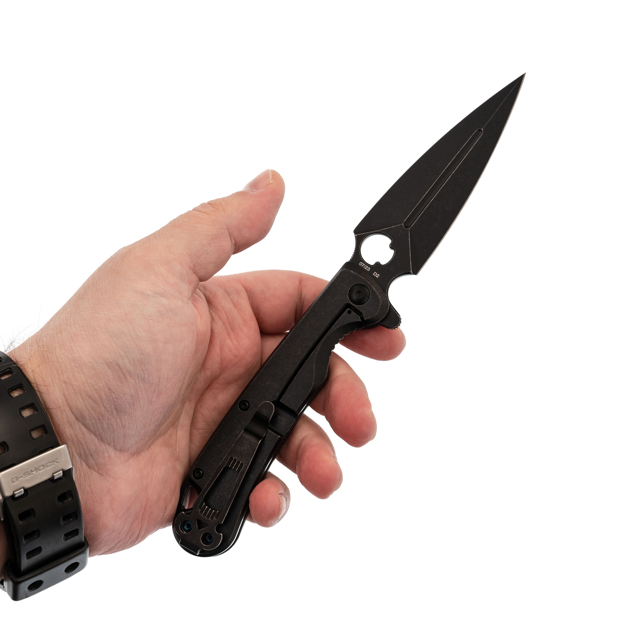 Складной нож Daggerr Arrow frame-lock All black, сталь D2 - фото 5