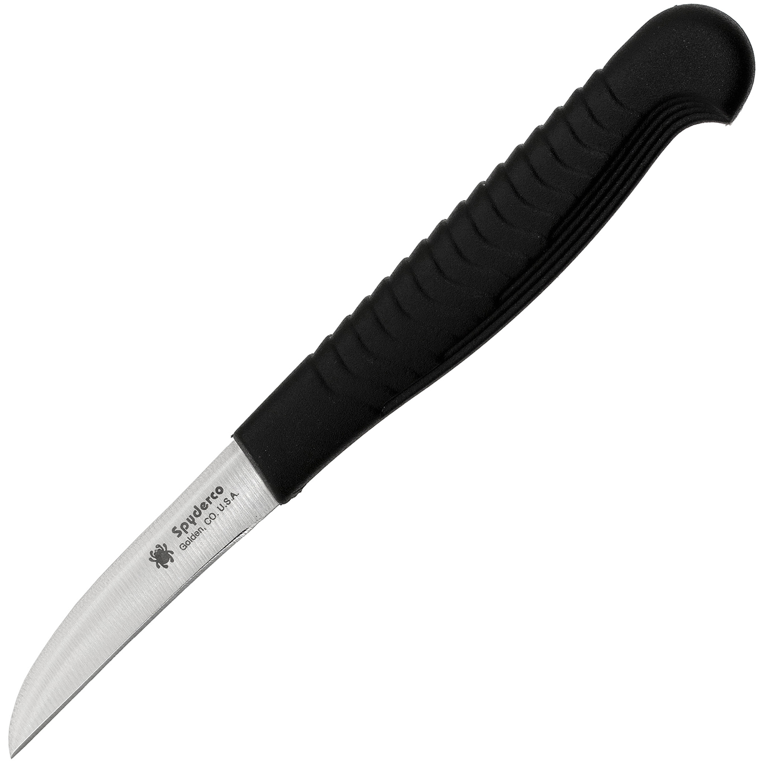 Нож кухонный овощной Spyderco K09PBK Mini Paring, сталь MBS-26 Plain, рукоять полипропилен, чёрный