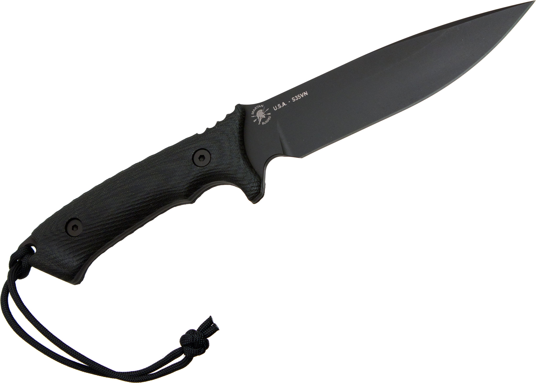 Нож с фиксированным клинком Spartan Blades Harsey Difensa, сталь CPM-S35VN Tungsten DLC, рукоять черная микарта, чехол черный - фото 2