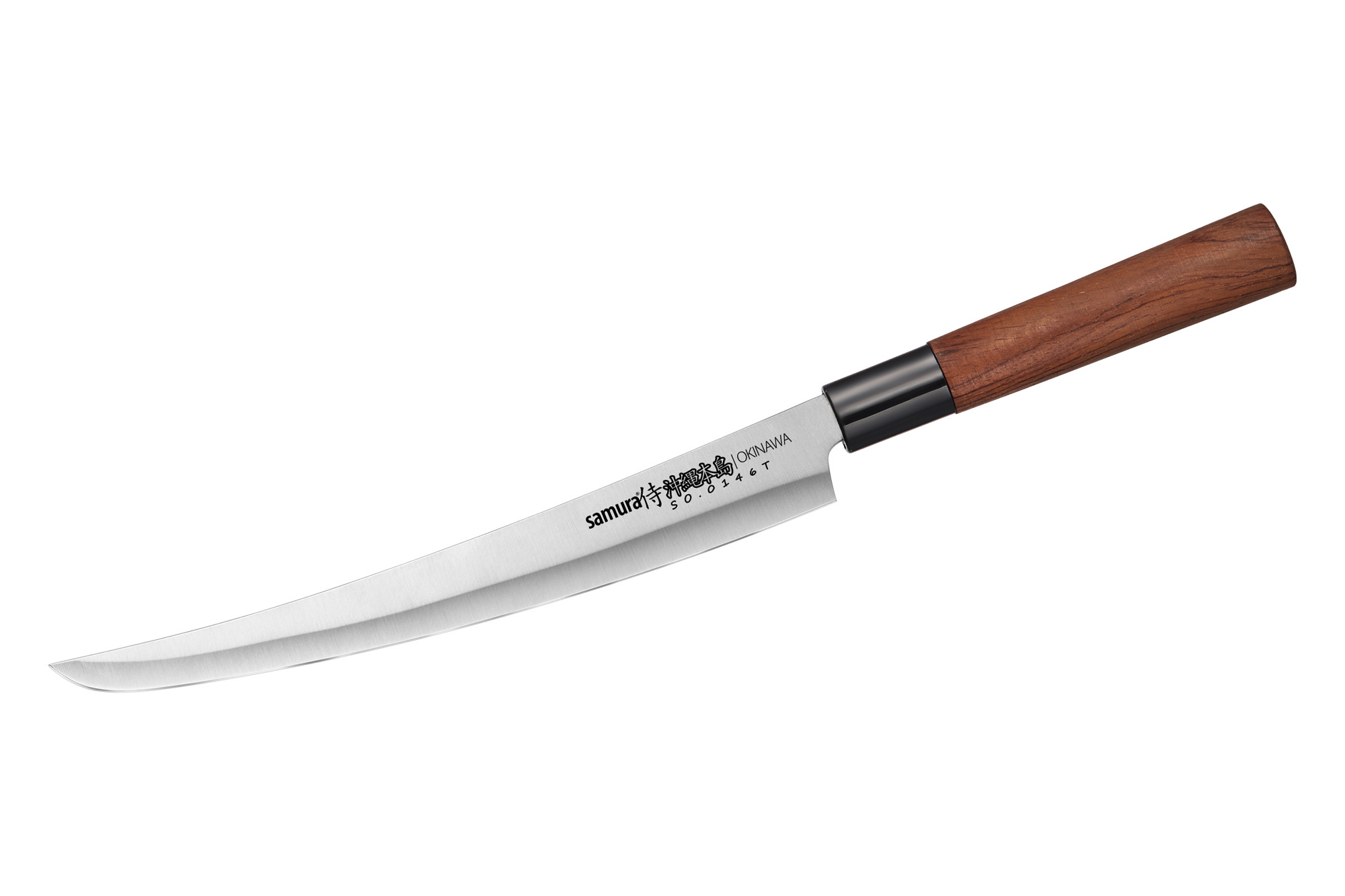 Нож кухонный Samura Okinawa слайсер танто, сталь Aus-8, палисандр, 230 мм, Samura, Стальные ножи Samura