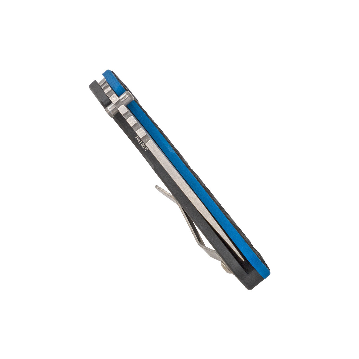 Автоматический складной нож Pro-Tech Strider SnG, сталь дамаск, рукоять синий G10 - фото 3