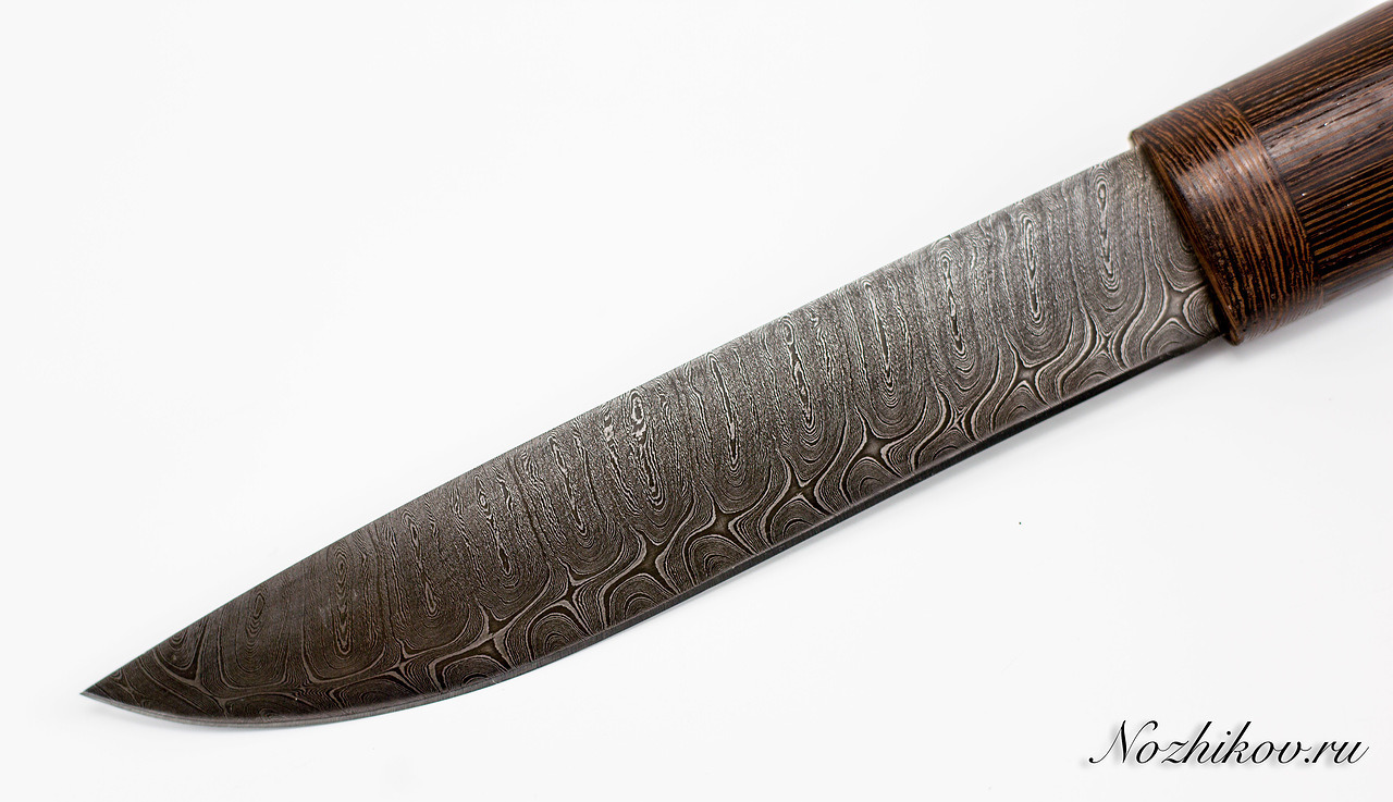 Нож Якутский средний, сталь дамаск, рукоять венге - фото 4