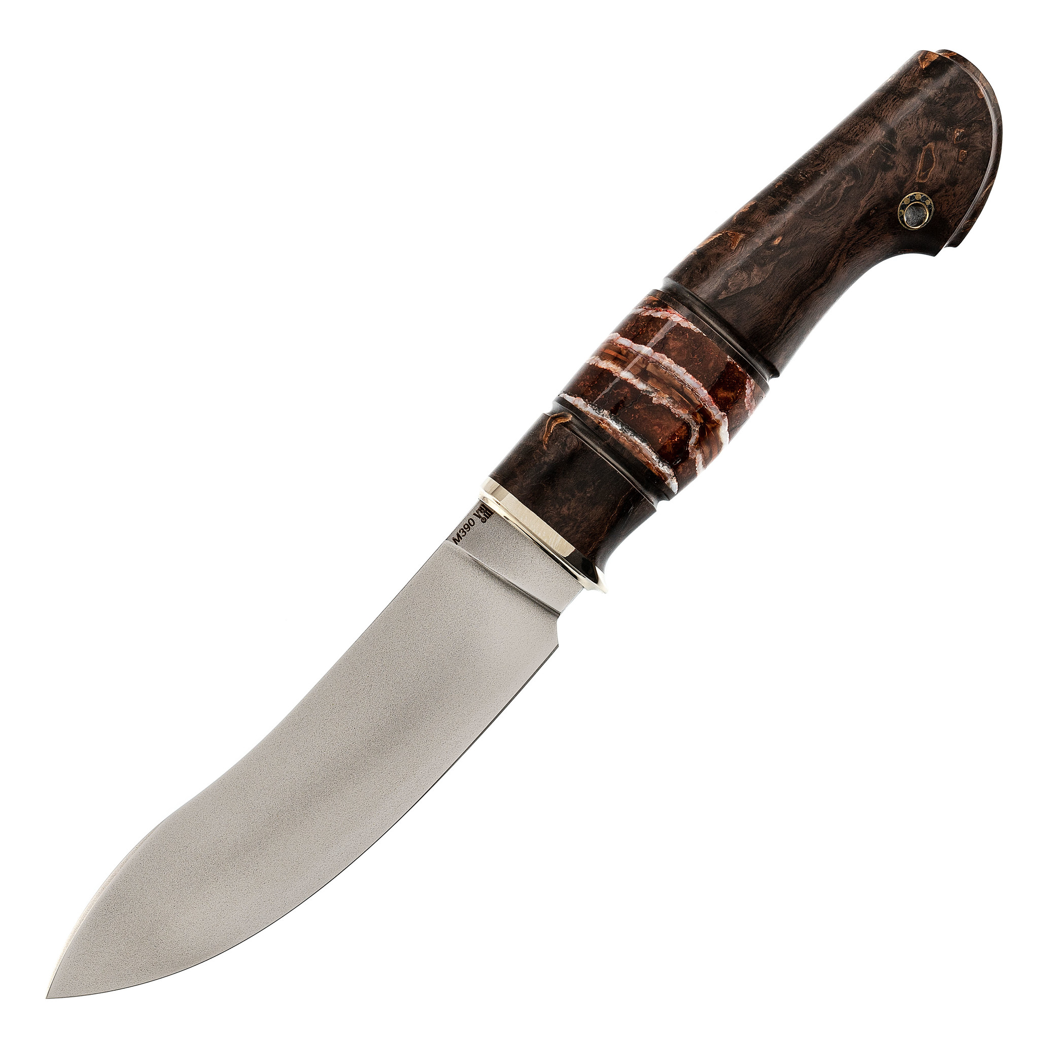Нож Фетр X, сталь M390, рукоять карельская береза, вставка бивень мамонта