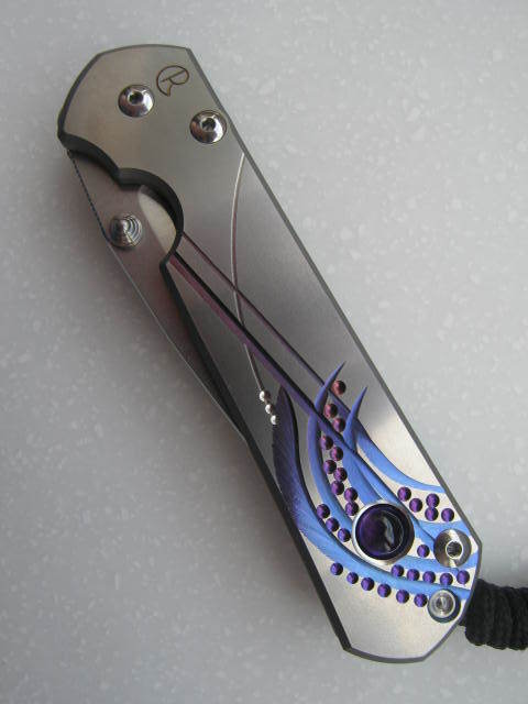 Нож складной Chris Reeve Large Sebenza 21 Ametyst Cabochon L21UN E Amethyst SS14, сталь CPM-S35VN, рукоять титан от Ножиков