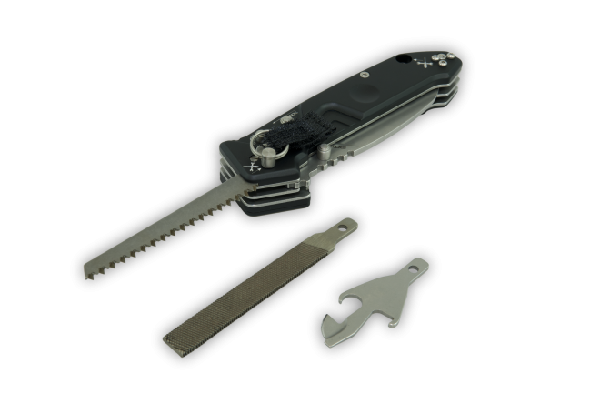 Многофункциональный складной нож с выкидным стропорезом Extrema Ratio Police EVO, сталь Bhler N690, рукоять алюминий. Фото №3