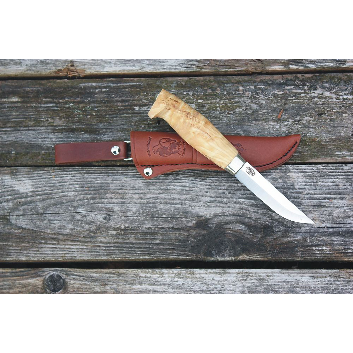 Нож Ahti Puukko Metsa 95, финская береза, сталь 12C27 - фото 8