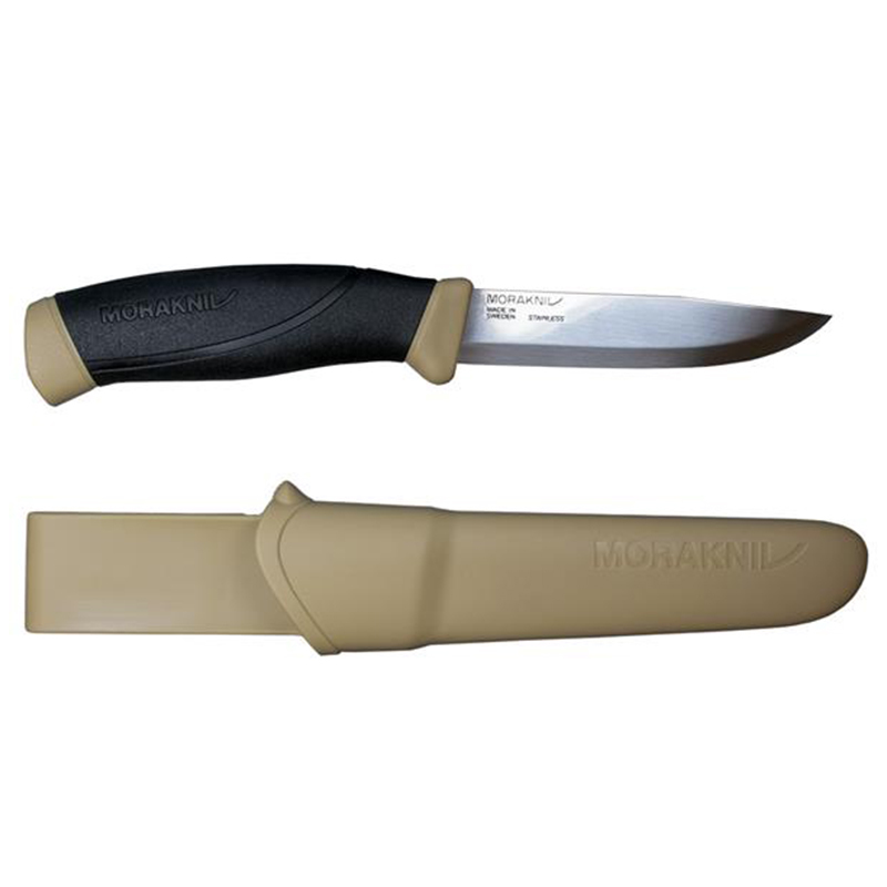 Нож с фиксированным лезвием Morakniv Companion Desert, сталь Sandvik 12С27, рукоять резина/пластик - фото 4