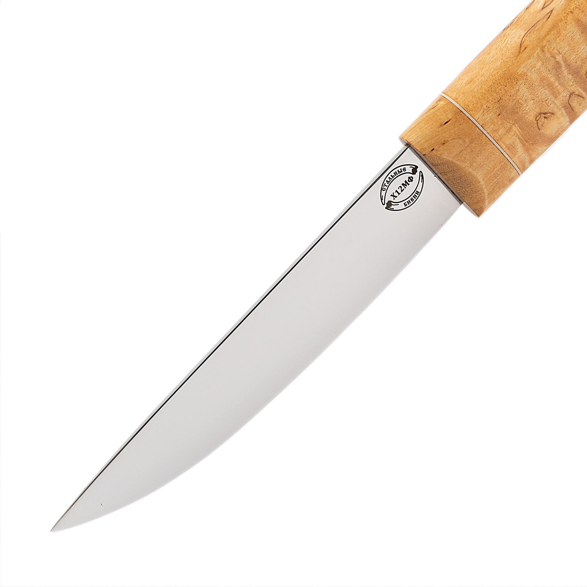 Нож Якутский средний, сталь Х12МФ, карельская береза - фото 2