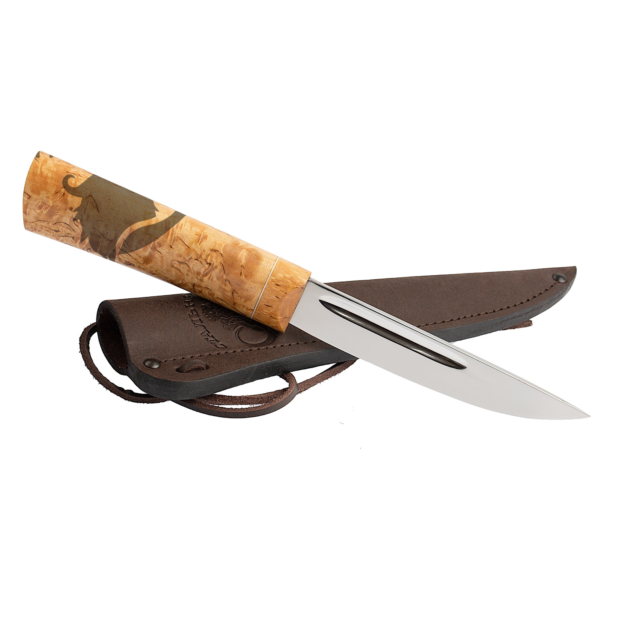 Нож Якутский средний, сталь Х12МФ, карельская береза - фото 4