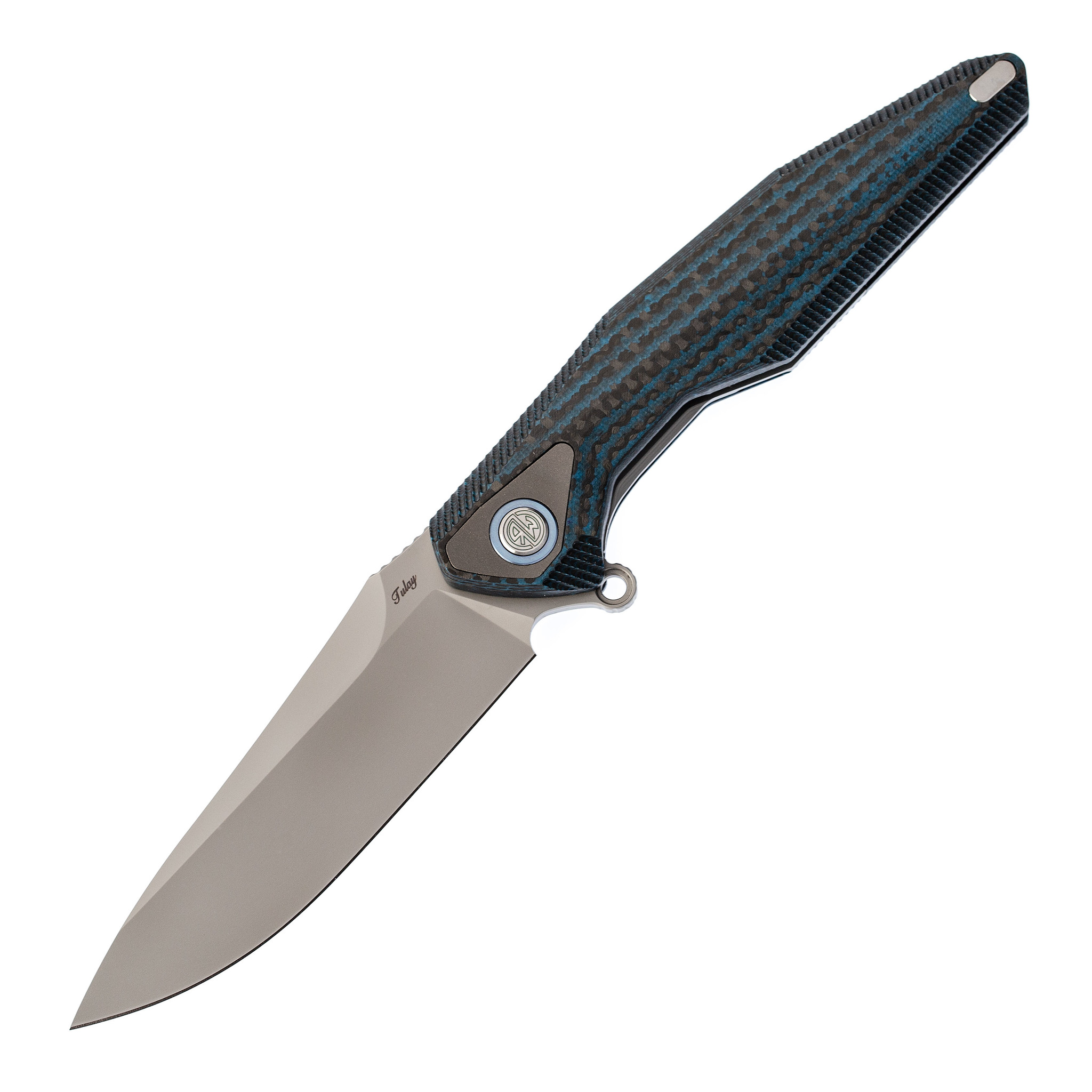 Нож складной Tulay Rikeknife, сталь 154CM, Blue G10/Carbon Fiber - фото 1