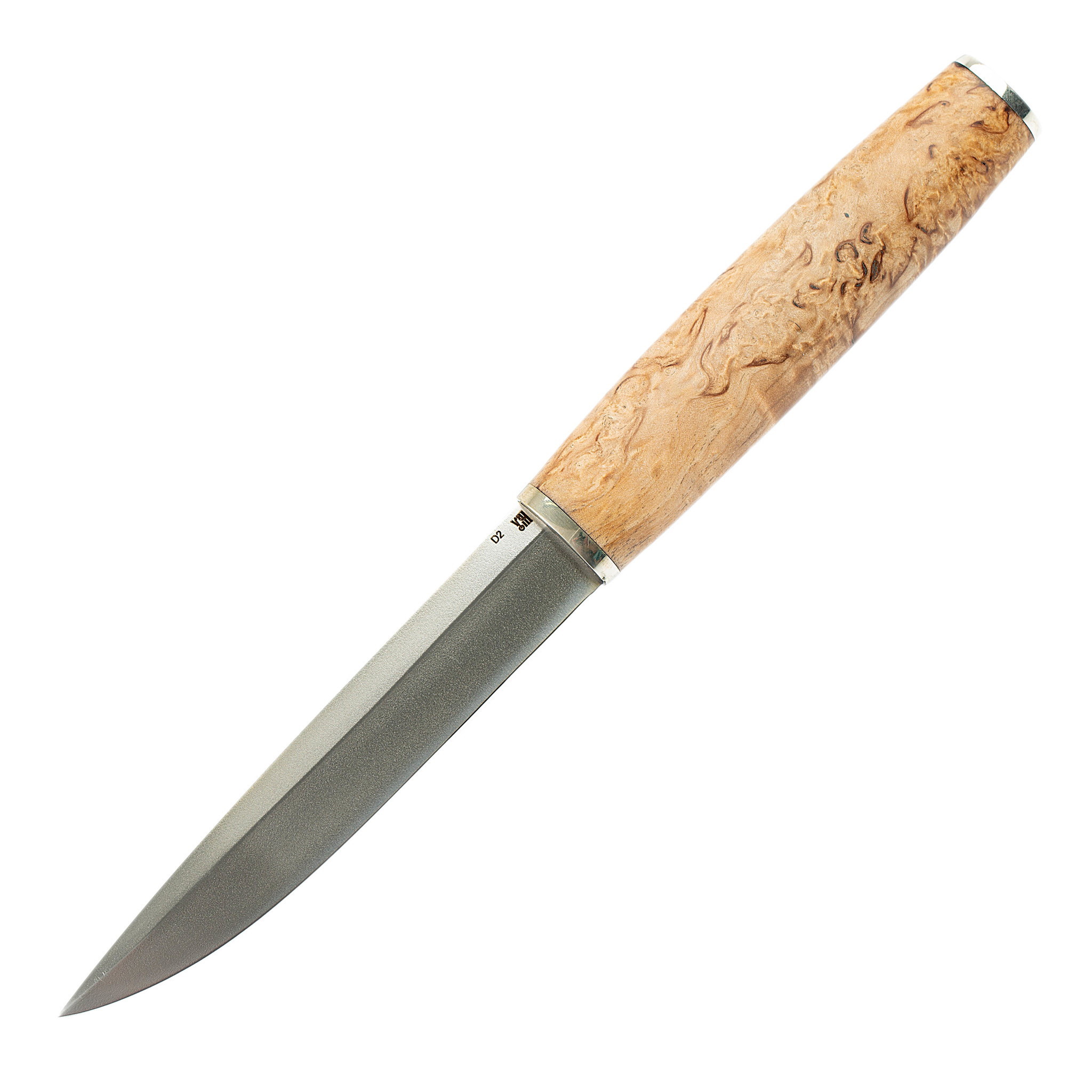 фото Нож финка томми, сталь d2, рукоять карельская береза мастерская ульданова