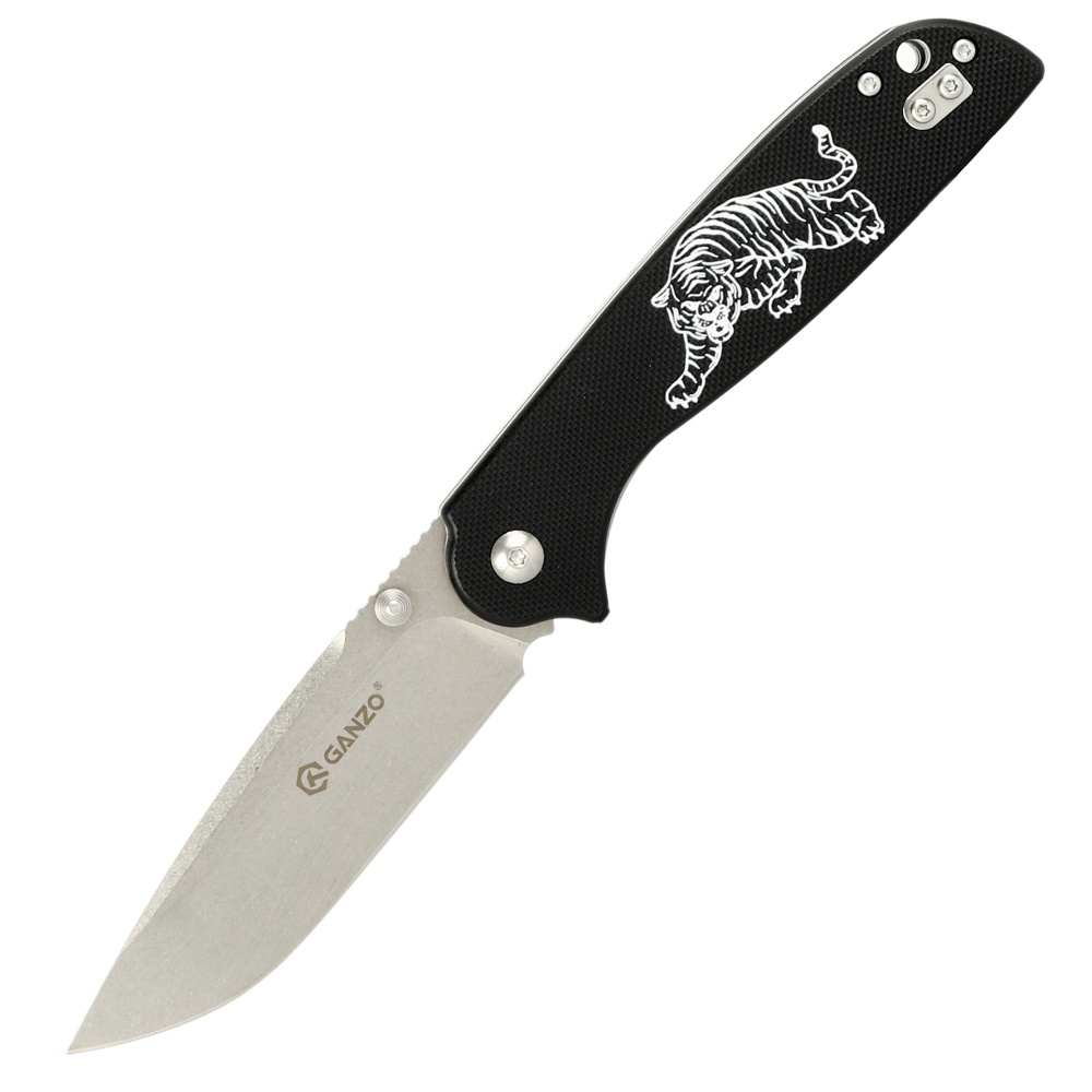 Складной нож Ganzo G6803-TG Tiger 2022, сталь 8CR14, рукоять G10, серый