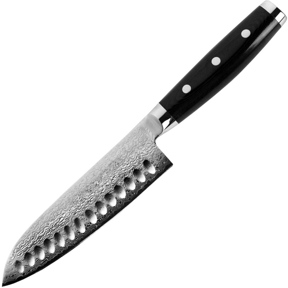 Нож японский «шеф» 16,5 см, с углублениями на лезвии, серия «GOU» (101 слой) дамасская сталь - фото 1