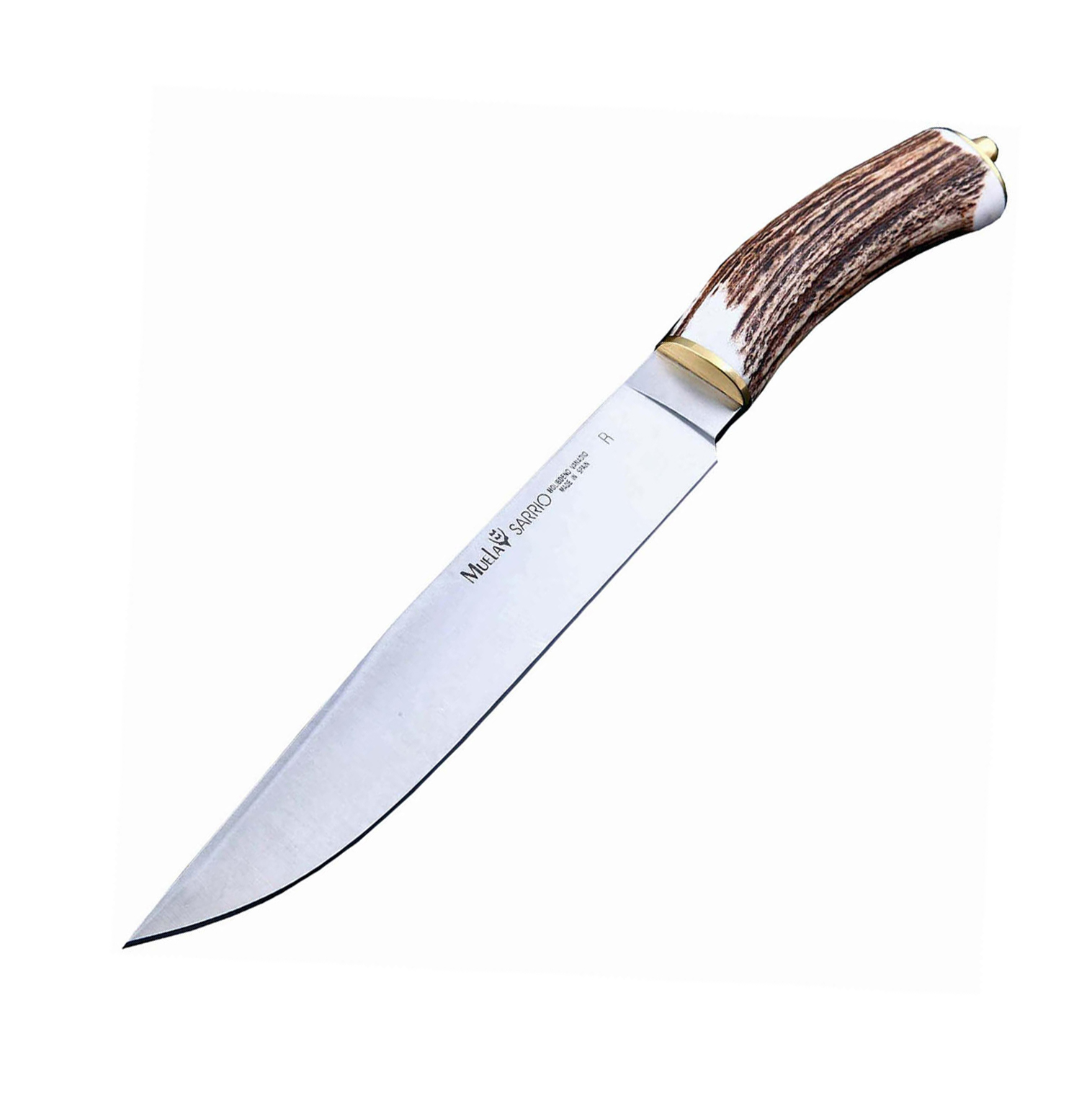 фото Нож с фиксированным клинком muela sarrio, сталь x50crmov15, рукоять олений рог, коричневый
