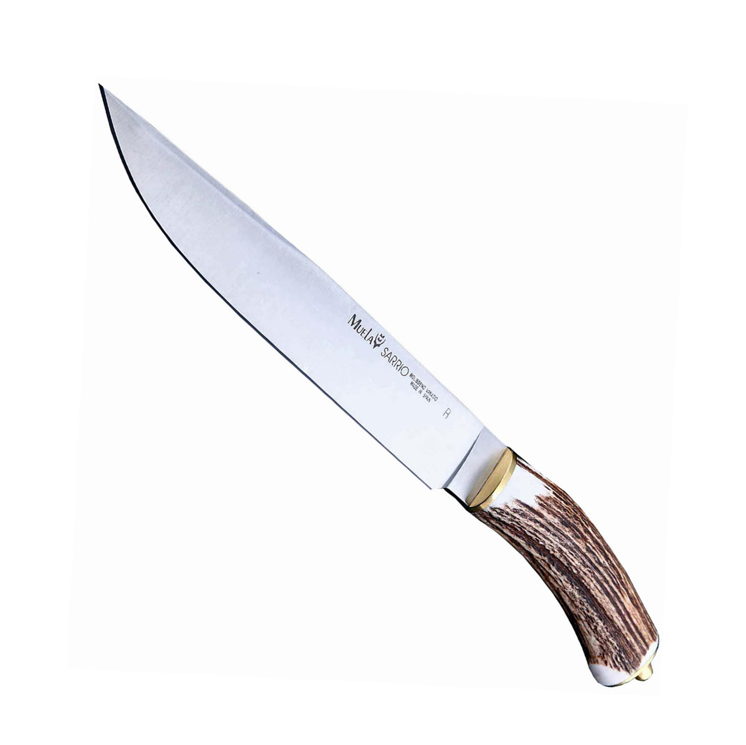 фото Нож с фиксированным клинком muela sarrio, сталь x50crmov15, рукоять олений рог, коричневый