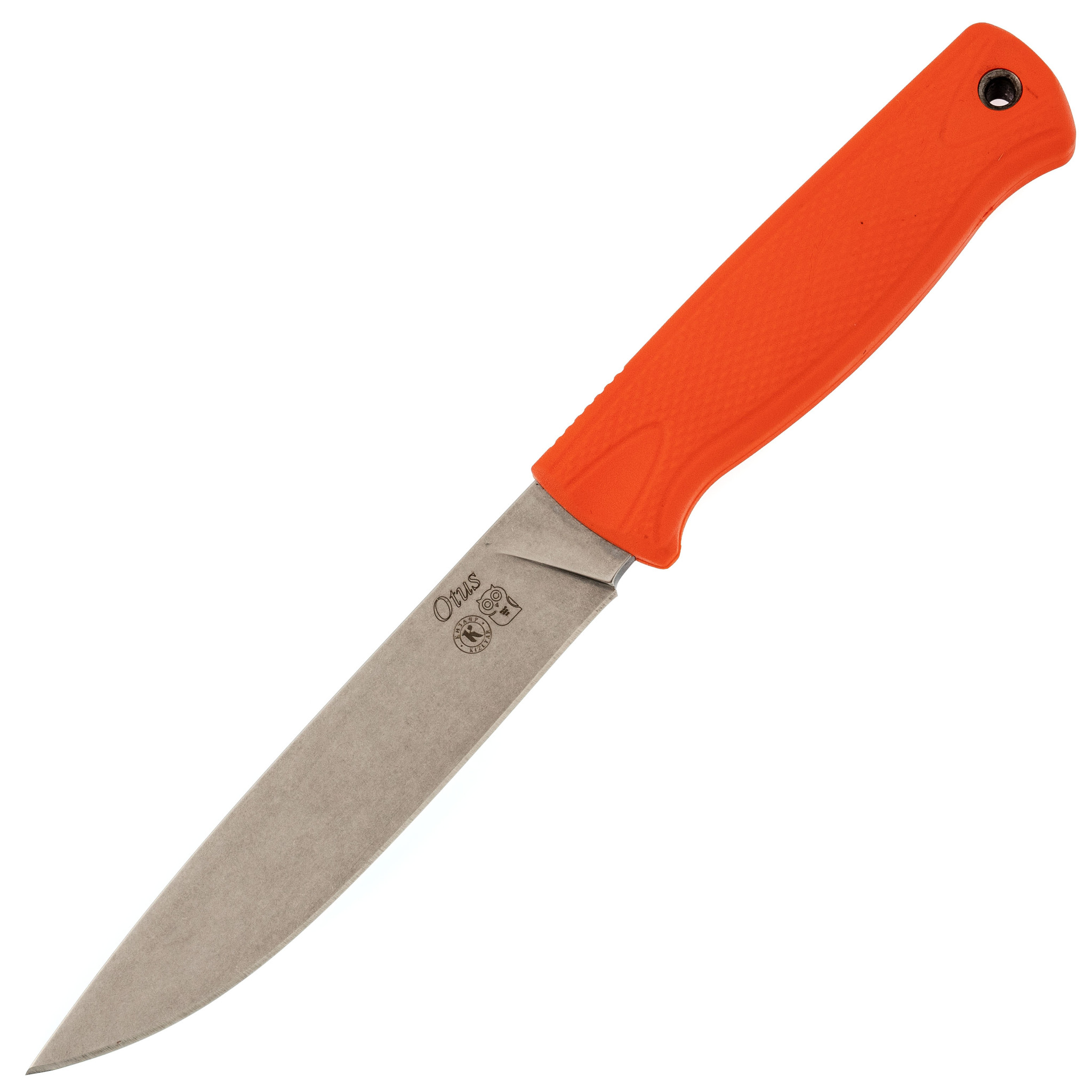 Нож Otus, сталь AUS-8 SW, рукоять эластрон orange