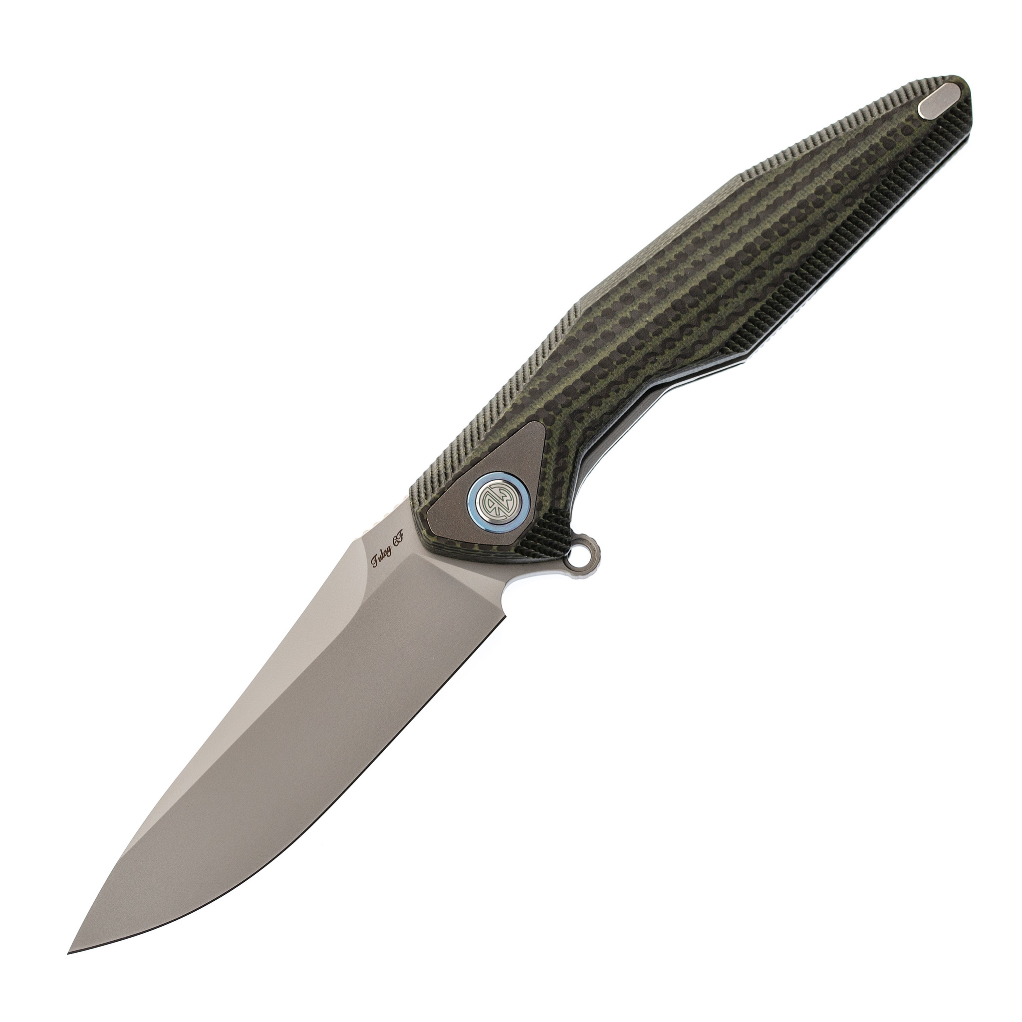 Нож складной Tulay Rikeknife, сталь 154CM, Green G10/Carbon Fiber