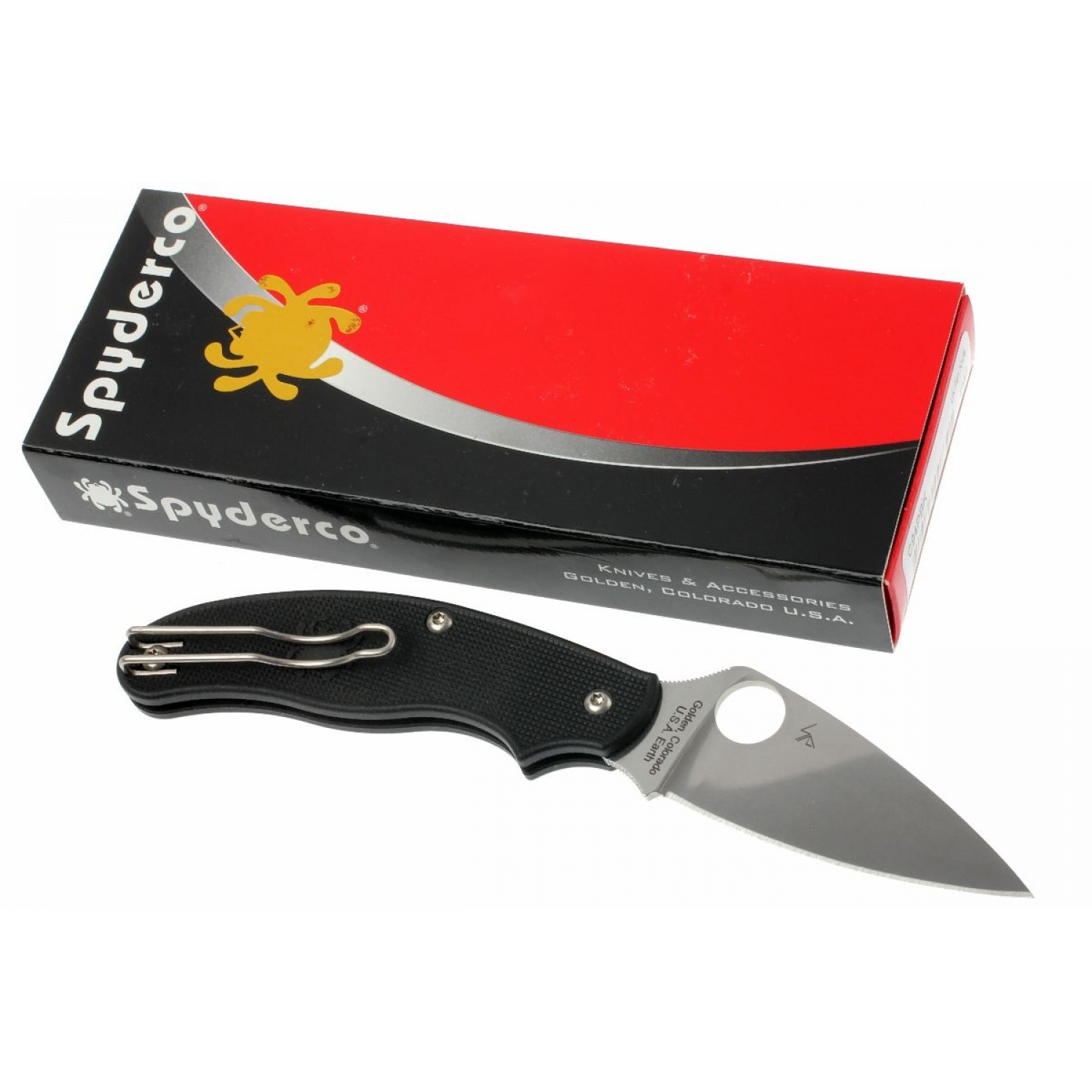 фото Нож складной uk penknife spyderco 94pbk, сталь carpenters cts® bd1 alloy satin plain, рукоять термопластик frn, чёрный