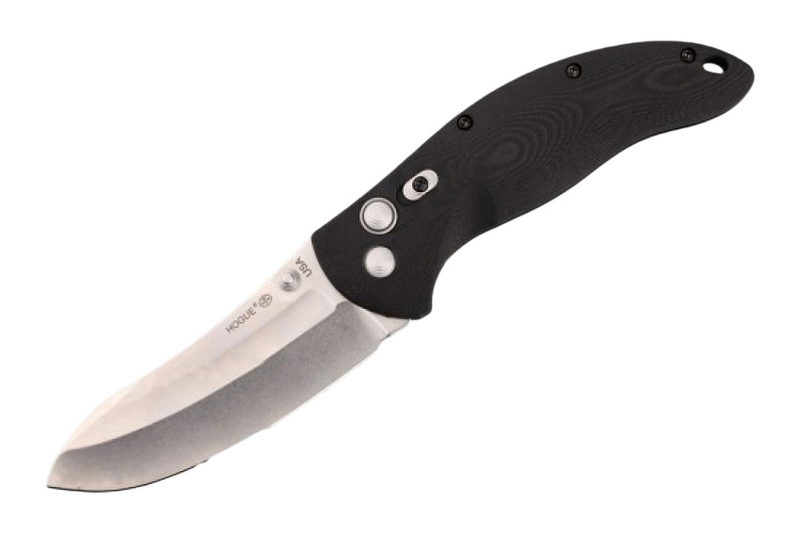 фото Нож складной ex-04 stone-tumbled upswept blade, black g-mascus® g10 handle 10.16 см. hogue