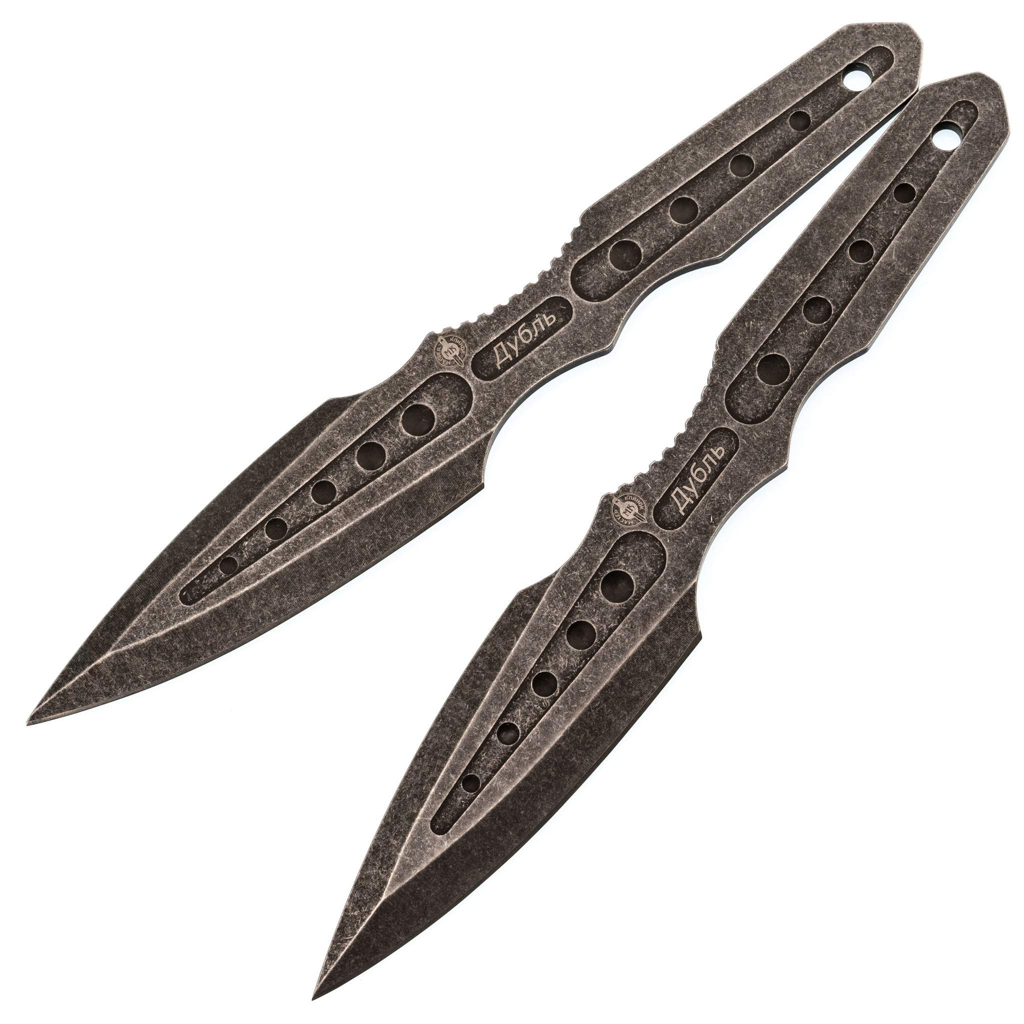 Набор из 2-х спортивных ножей Дубль, сталь 420 ножны для 3 х спортивных ножей кожаные черные