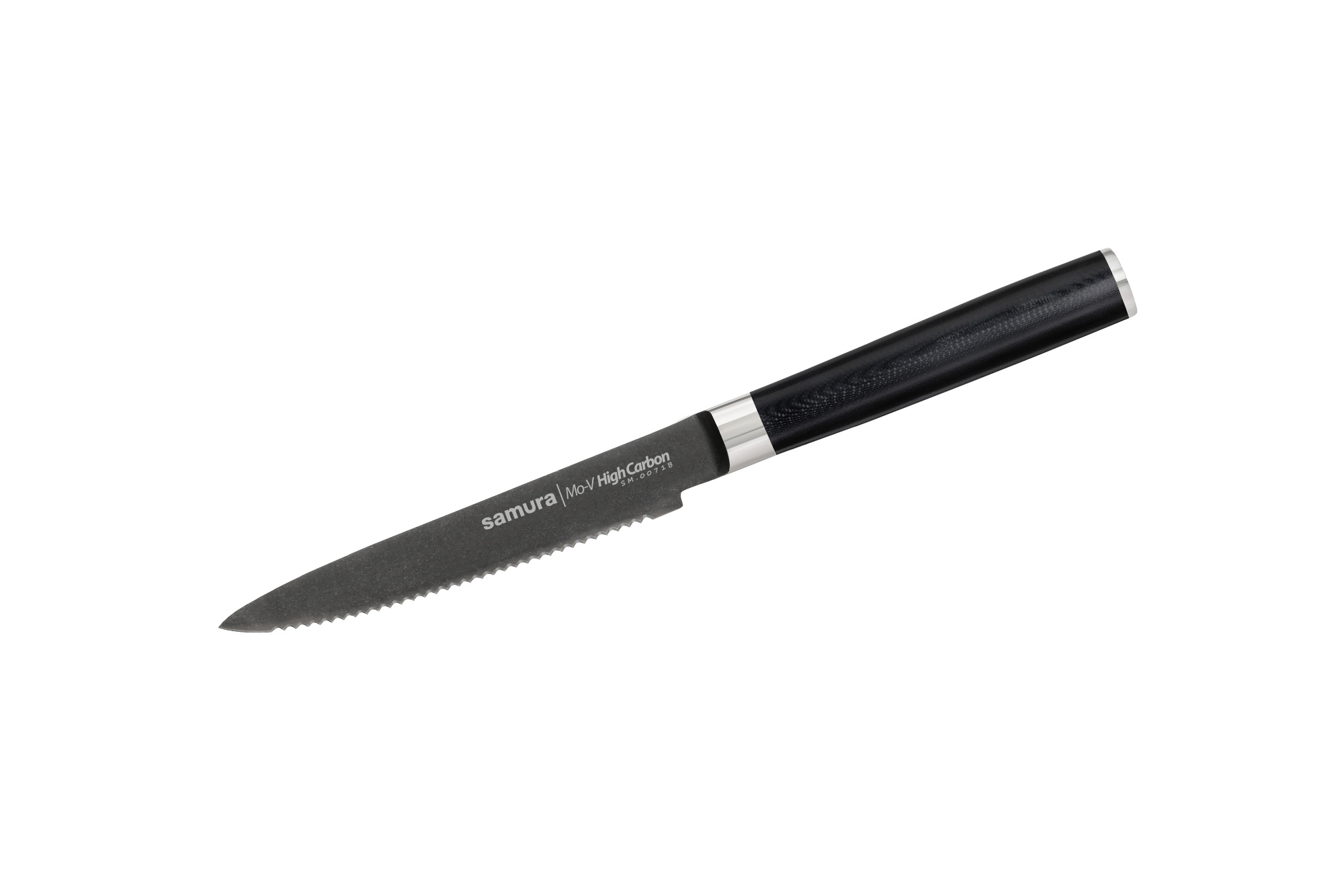 Кухонный нож для томатов Samura Mo-V Stonewash 120 мм, сталь AUS-8, рукоять G10 от Ножиков