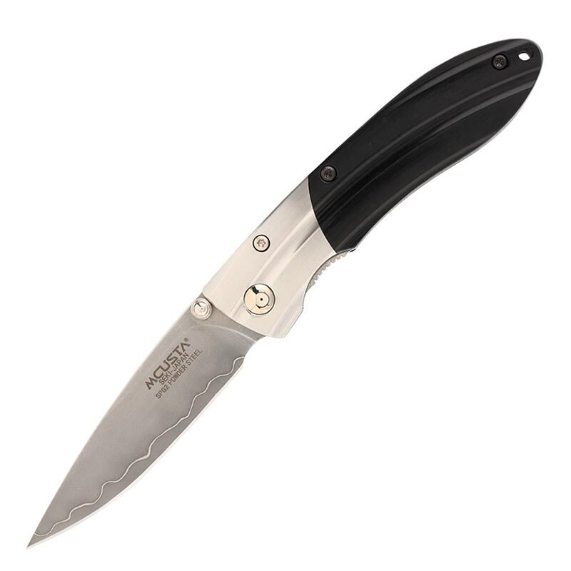 Складной нож Mcusta Shinra Ripple MC-0142G, сталь SG2, рукоять Pakka wood