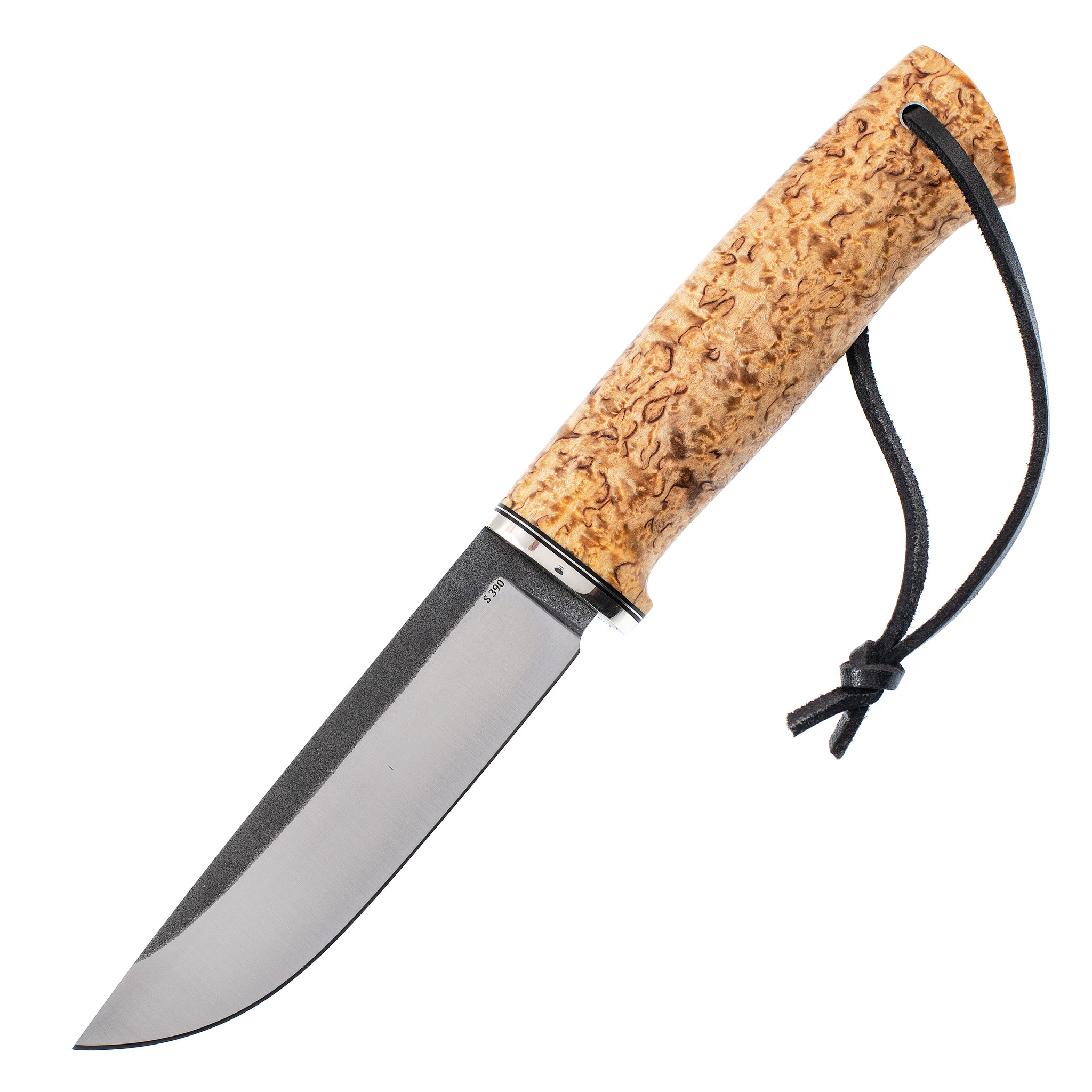 Нож Лиман, клинок S390, рукоять натуральная карельская береза