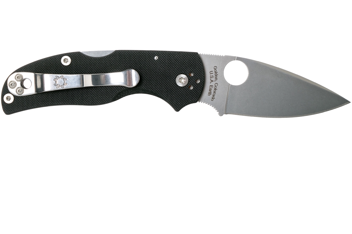 Нож складной Native 5 - Spyderco C41GP5, сталь Crucible CPM® S30V Satin Plain, рукоять стеклотекстолит G10, чёрный от Ножиков