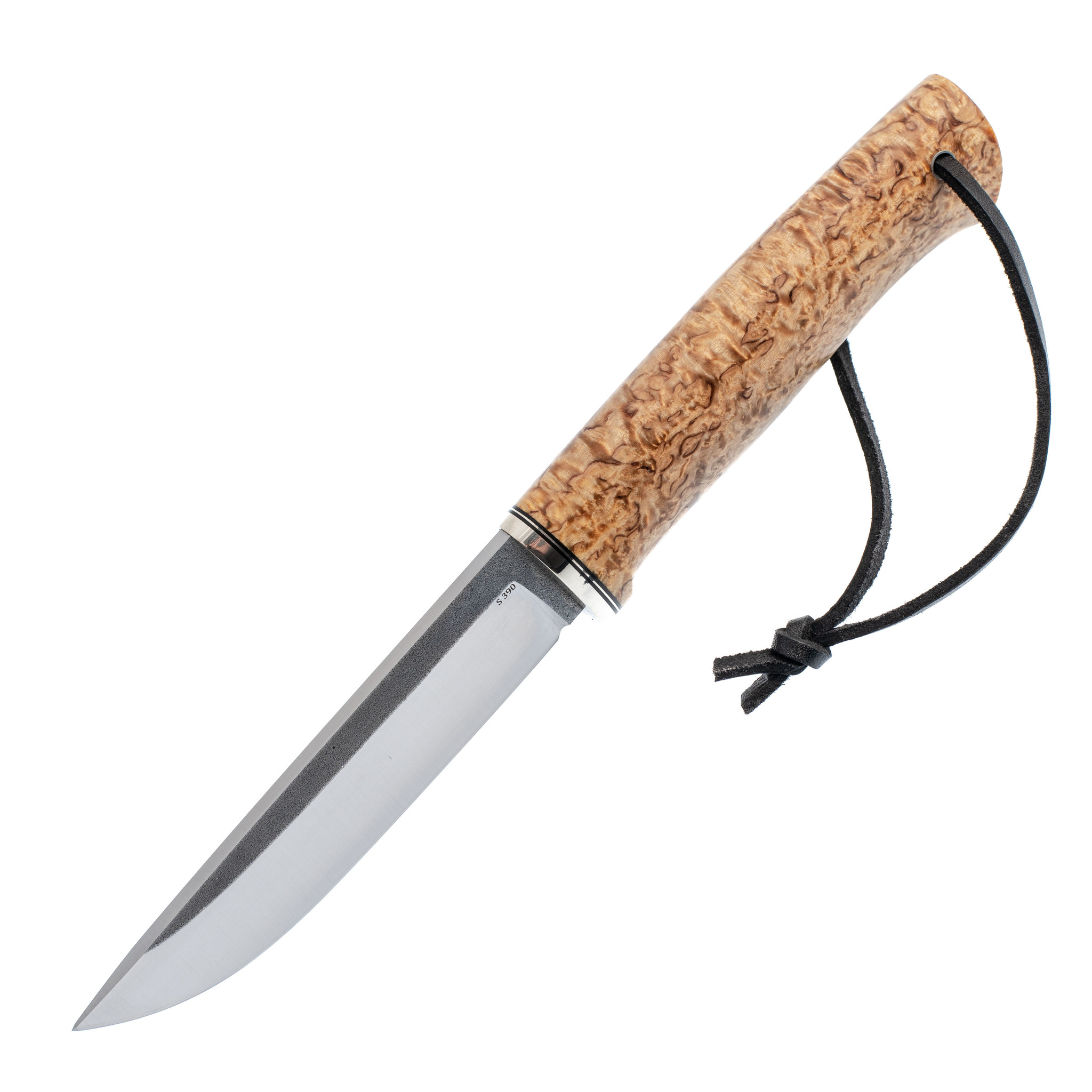 Нож Лиман, клинок S390, рукоять натуральная карельская береза - фото 4