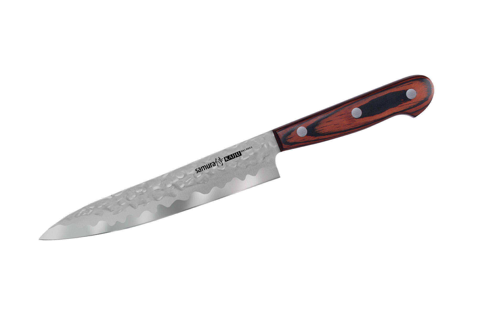 Нож кухонный Samura KAIJU универсальный - SKJ-0023, сталь AUS-8, рукоять дерево, 150 мм - фото 1