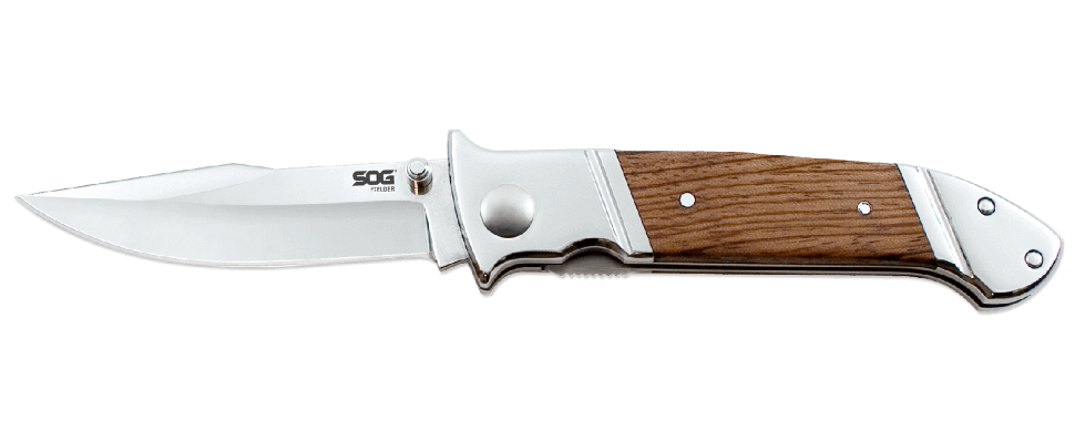 Складной нож Fielder - SOG FF30, сталь 7Cr17, рукоять дерево/сталь - фото 4