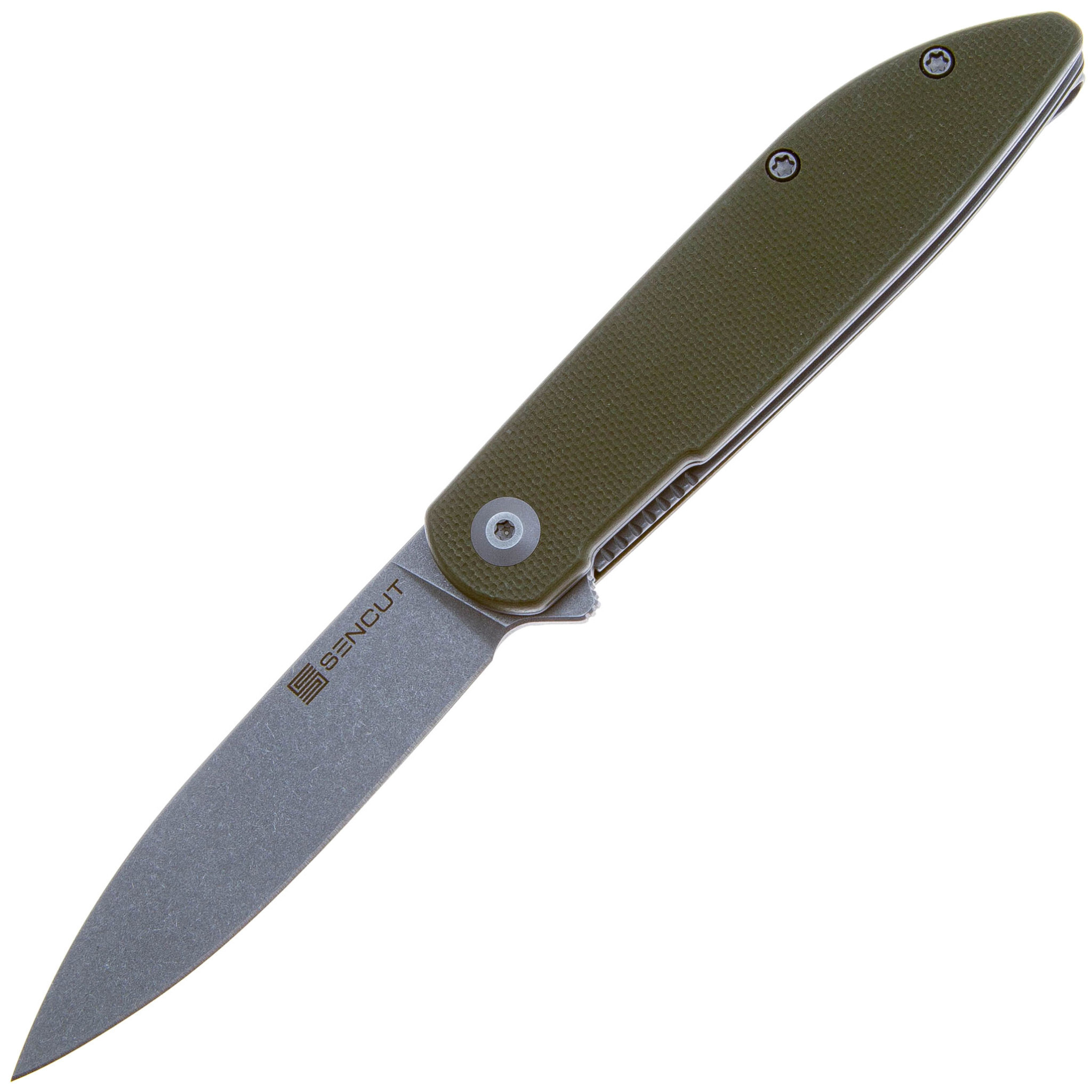 Складной нож Sencut Bocll II, сталь D2, рукоять G10, gray/OD green - фото 1